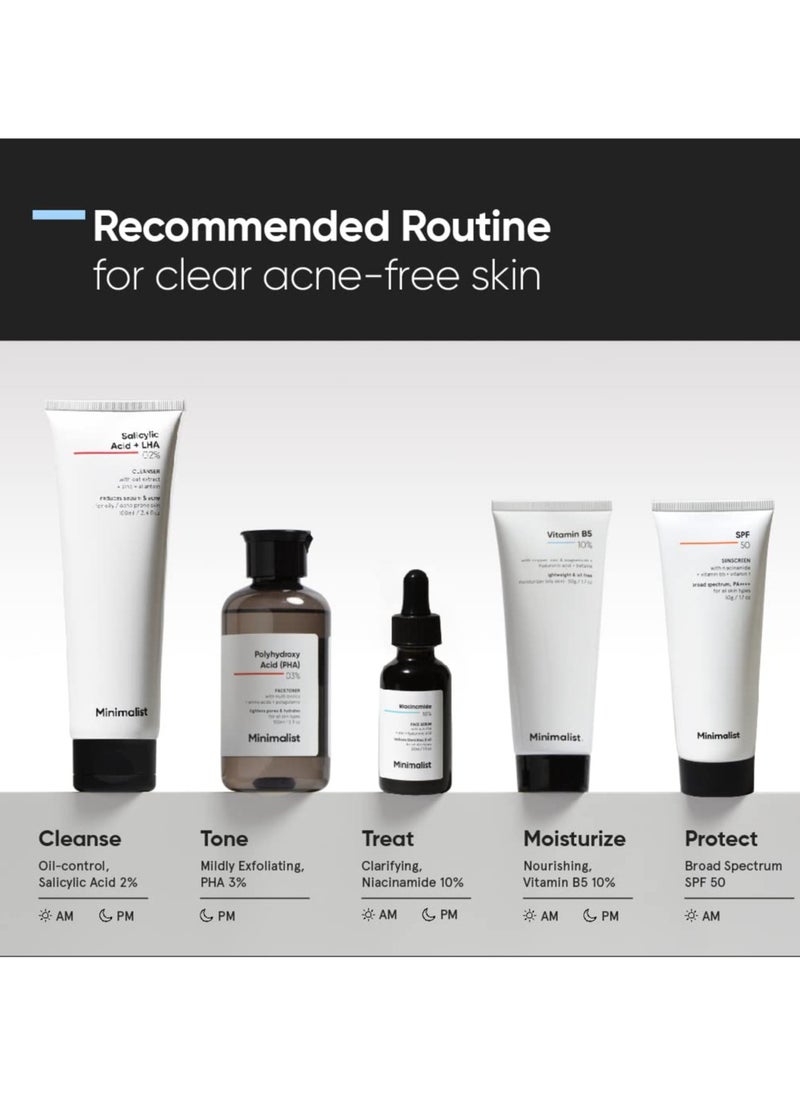 MINIMALIST 10% Vitamin B5 Gel Face Moisturizer for Oily Acne Prone Skin Oil Free Fast Absorbing Lightweight Winter Cream Non Sticky Fragrance Free Men Women 100g  - Image 5