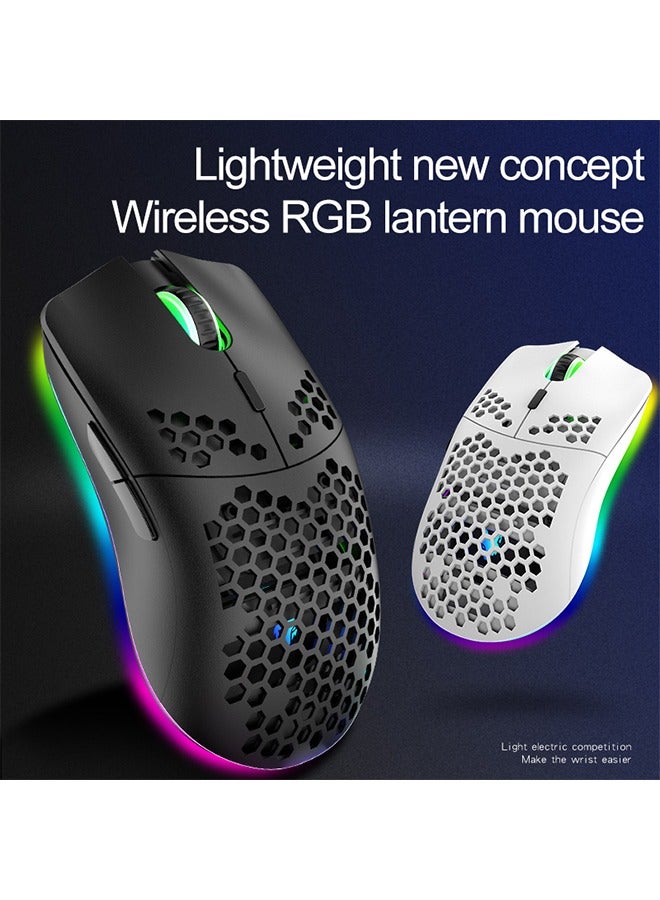 XUNFOX Wireless Gaming Mouse,65g Superlight,Adjustable DPI,2.4GHz Computer Mouse,Honeycomb Design and RGB Light for PC/Mac/Laptop,White  - Image 4