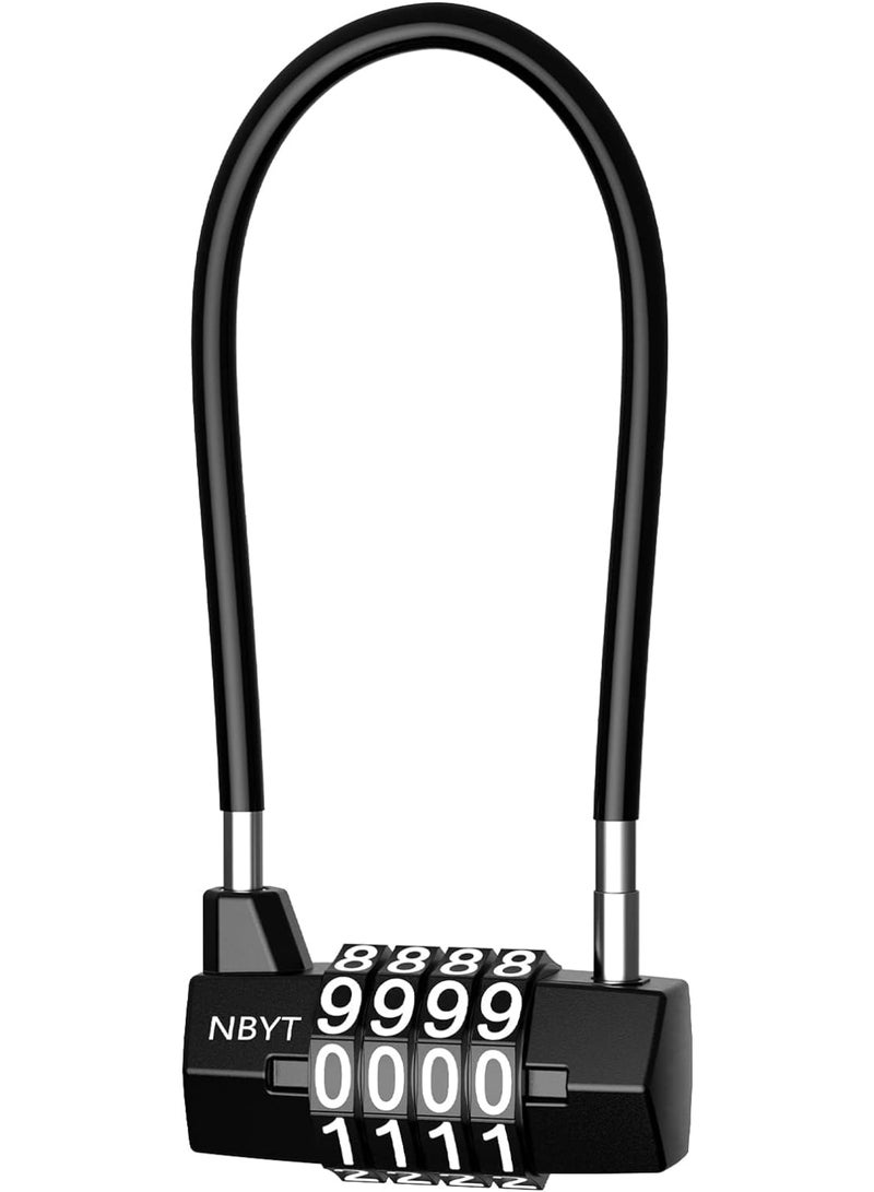 SYOSI Bike U Lock Combinationr, 5mm Width Flexible Cable Lock, Long Shackle Padlocks, Updated Safety Resettable Lock for Gym Locker, Toolbox, Closet, Luggage, Cabinet, Outdoor - Image 1