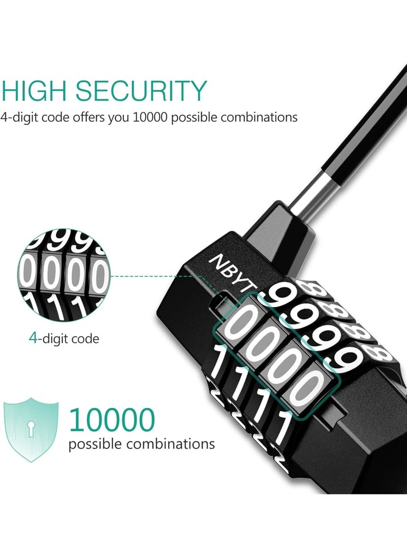 SYOSI Bike U Lock Combinationr, 5mm Width Flexible Cable Lock, Long Shackle Padlocks, Updated Safety Resettable Lock for Gym Locker, Toolbox, Closet, Luggage, Cabinet, Outdoor - Image 5