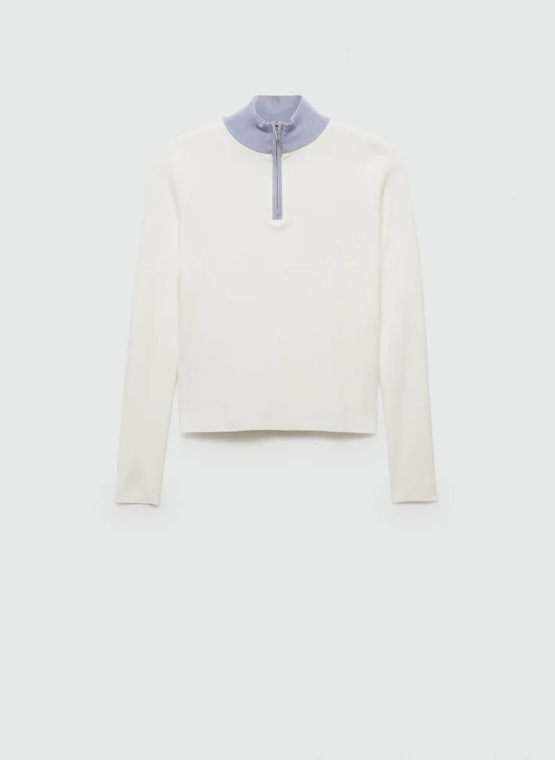 MANGO Zip Neck Jumper