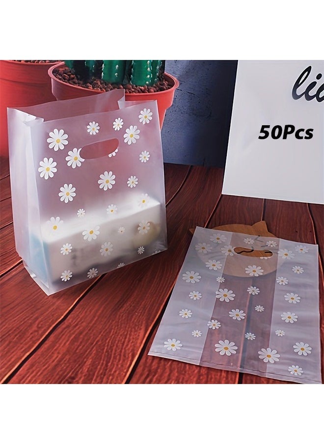 Generic 50-Piece Reusable Plastic Gift Bags with Handles for Wedding and Party Favors, Candy and Cake Packaging (18*10*25cm)  - Image 1