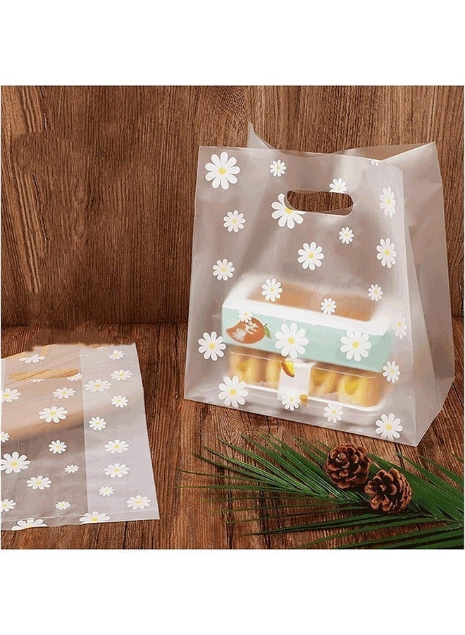 KOOKNA 50Pcs Gift Bags, Plastic Bag with Handles, Clear Packaging Bags for Wedding Party and Bakery, Waterproof Durable Reusable, Small Merchandise Tote Bags (25x18x10cm) - Image 5
