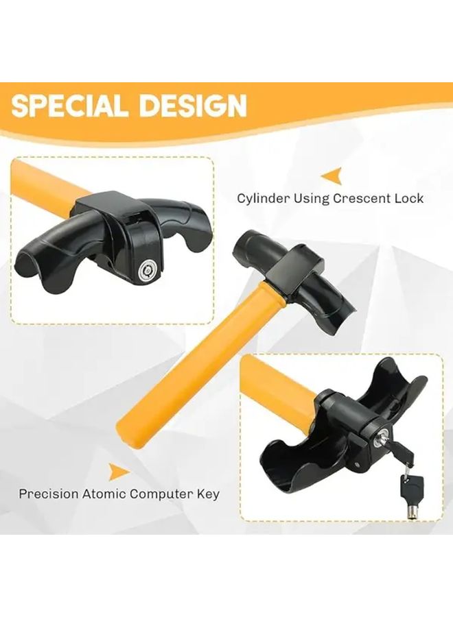 Yellow Heavy Duty Adjustable Steering Wheel Lock for Truck Van Anti Theft - Image 5