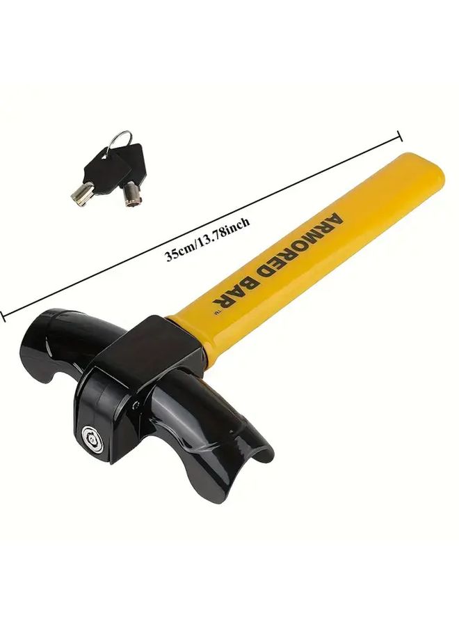 Yellow Heavy Duty Adjustable Steering Wheel Lock for Truck Van Anti Theft - Image 3