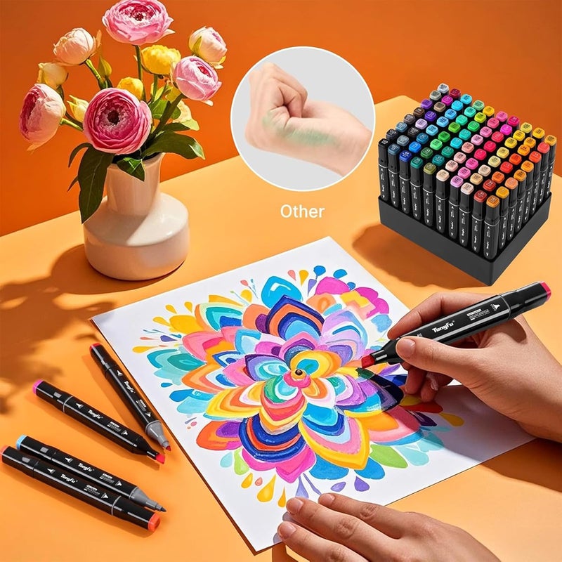 Bennort 30 Colors Alcohol Markers Sketch Pen with Carrying Case for Painting Sketching Calligraphy Drawing,Fine & Chisel Tip Art Markers Set,Permanent Colouring Marker for Kids Adult, Multicolor (30) - Image 5
