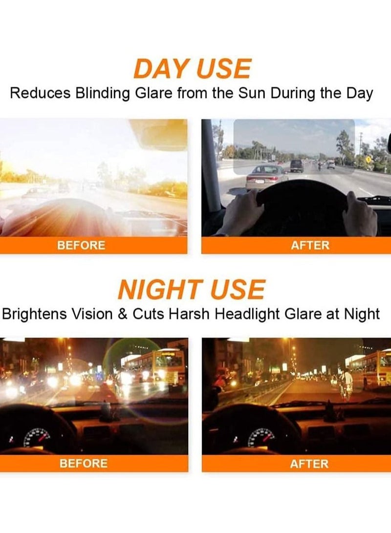 2Pack Car Sun Visor Automobile Windshield for Day and Night Pack of Two Tinted Extender or truck Anti-glare Window Shade UV rays Blocker - Image 3