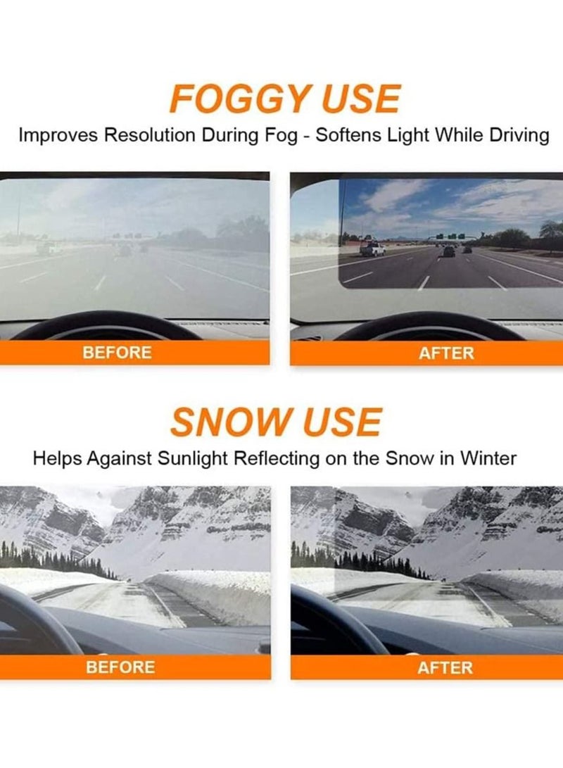 2Pack Car Sun Visor Automobile Windshield for Day and Night Pack of Two Tinted Extender or truck Anti-glare Window Shade UV rays Blocker - Image 4