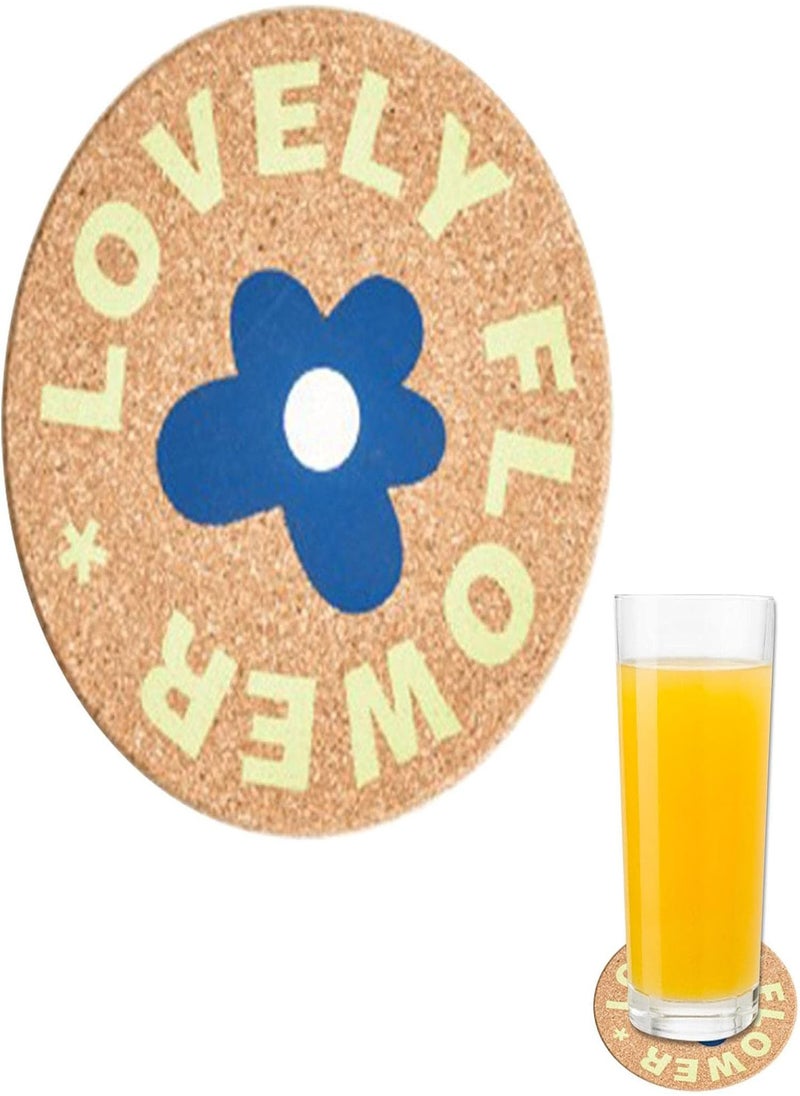 GGOOT - Round Cork Hot Pads - Wooden Thick Round Cork Coasters | Ins Style Round Cute Cork Pad for Household, Restaurant, Café Shop, Tea Shop, Good Heat Insulation Effect - Image 1