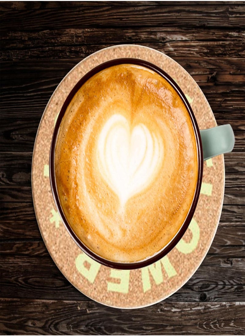 GGOOT - Round Cork Hot Pads - Wooden Thick Round Cork Coasters | Ins Style Round Cute Cork Pad for Household, Restaurant, Café Shop, Tea Shop, Good Heat Insulation Effect - Image 1