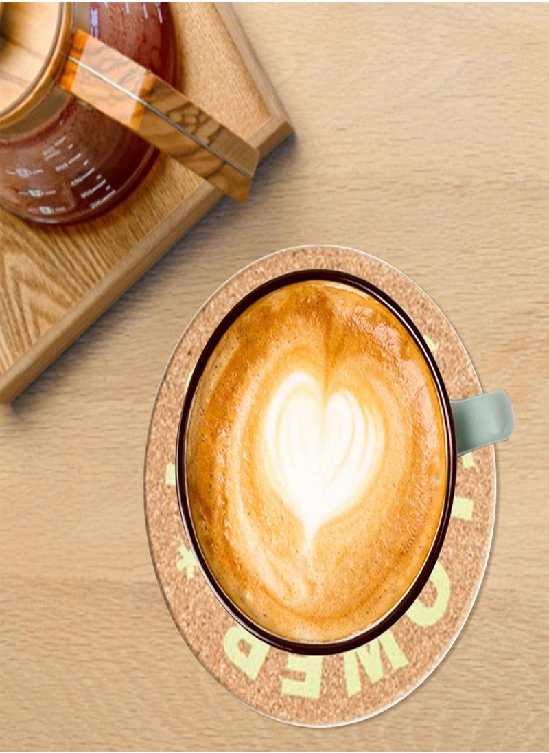 GGOOT - Round Cork Hot Pads - Wooden Thick Round Cork Coasters | Ins Style Round Cute Cork Pad for Household, Restaurant, Café Shop, Tea Shop, Good Heat Insulation Effect - Image 1