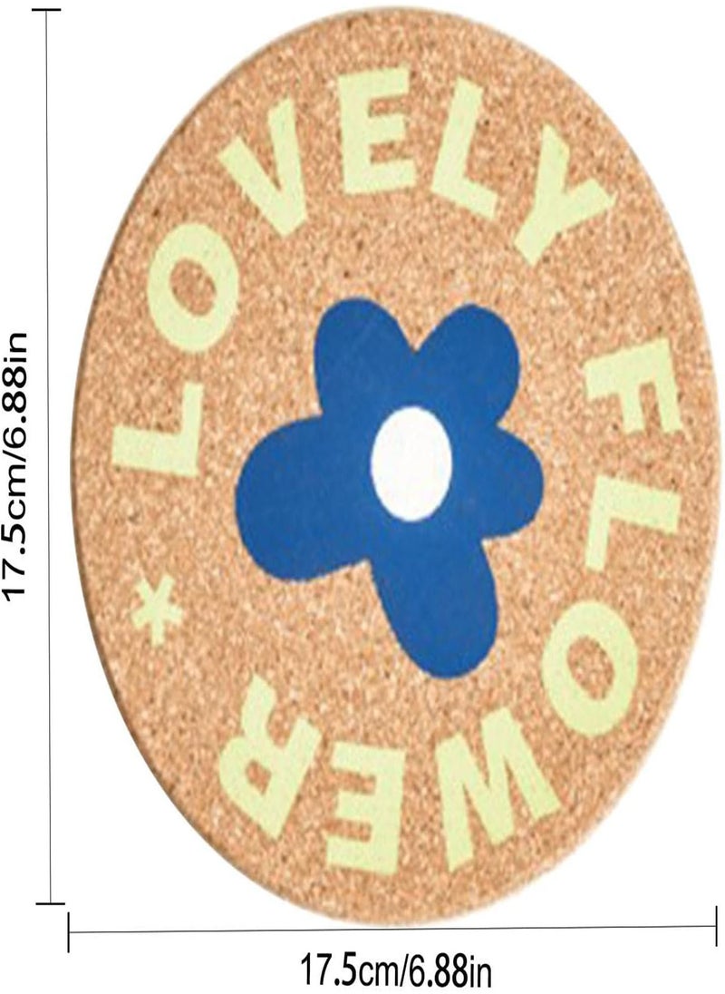 GGOOT - Round Cork Hot Pads - Wooden Thick Round Cork Coasters | Ins Style Round Cute Cork Pad for Household, Restaurant, Café Shop, Tea Shop, Good Heat Insulation Effect - Image 1