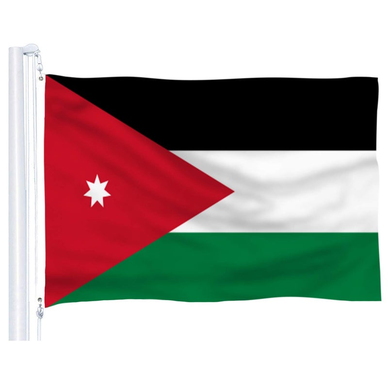 DFLIVE Jordan Flag 3x5 Ft Thicker Polyester Jordanian National Banner with Brass Grommets - Image 1