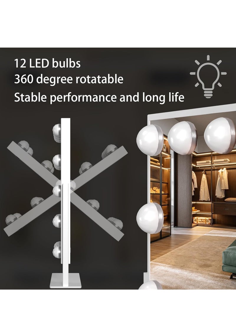 فيبارتي مرآة الغرور LED مع 12 لمبة - مرآة هوليوود المضيئة مع التحكم باللمس ، وتعتيم 3 ألوان ، مثالية لتطبيق المكياج المثالي ، ومرآة الجمال والعناية الشخصية لغرفة النوم أو غرفة الملابس  - Image 5