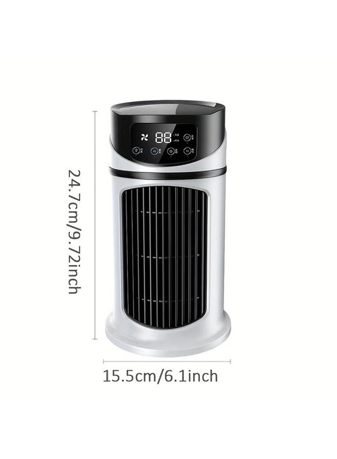 White Portable Air Conditioner USB Desktop Cooler Fan Humidifier Night Light - Image 4