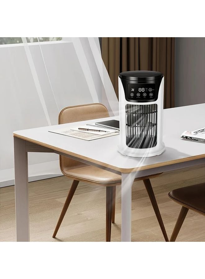 White Portable Air Conditioner USB Desktop Cooler Fan Humidifier Night Light - Image 5