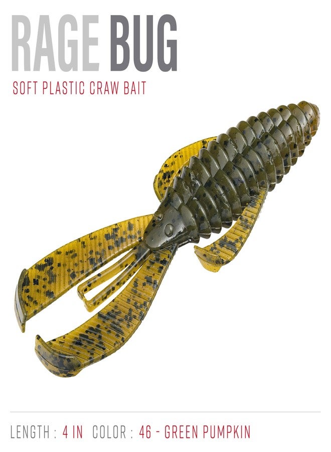 Strike King (RGBUG-46) Rage Bug 4 Fishing Lure, 46 - Green Pumpkin, 4", Flanges for Consistent, Subtle Action - Image 2