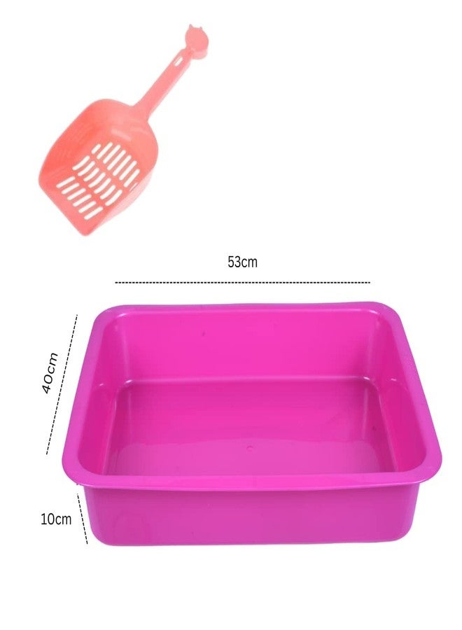D&C PAWS Pro Cat Litter Tray + Scooper - Premium Virgin Quality Cat Litter Accessories Multi-Colored (02Pcs Set) - Image 2