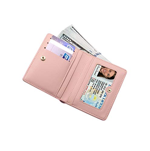 AnnabelZ Women Wallet Small Bifold Soft Leather Pocket Wallet Ladies Mini Short Purse(Pink) - Image 2