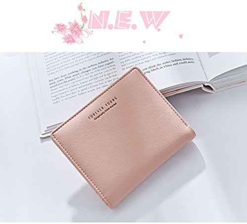 AnnabelZ Women Wallet Small Bifold Soft Leather Pocket Wallet Ladies Mini Short Purse(Pink) - Image 5