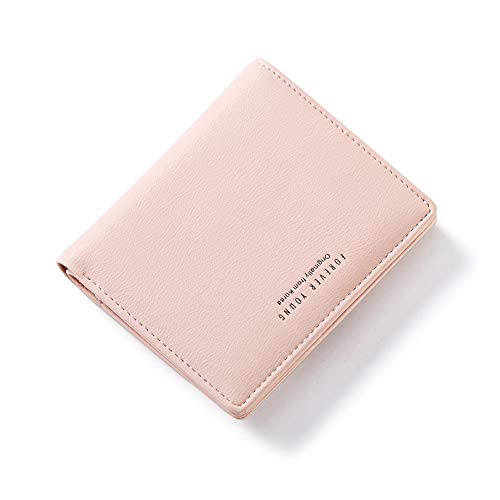 AnnabelZ Women Wallet Small Bifold Soft Leather Pocket Wallet Ladies Mini Short Purse(Pink) - Image 1