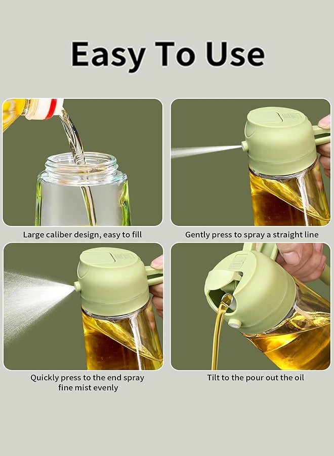 JoyousSto 2 in 1 Oil Dispenser and Oil Sprayer, 470ml Dispenser Bottle Spray and Pour, Glass Olive Oil Sprayer for Cooking, Food Grade Oil Spray Bottle Mister Spritzer for BBQ, Air Fryer, Kitchen,Green - Image 5