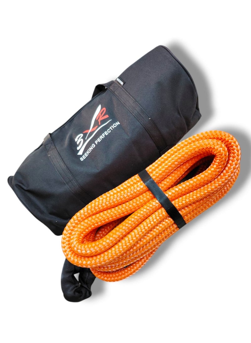 3 اكس ار 3XR حبل سحب حركي للطرق الوعرة، 14300 كجم 25 مم × 9 م، حبل سحب شديد التحمل بنسبة مرونة 35%، ملحقات الطرق الوعرة لسيارة جيب، شاحنة، مركبة رباعية الدفع، مركبة رياضية متعددة الاستخدامات (برتقالي) - Image 3