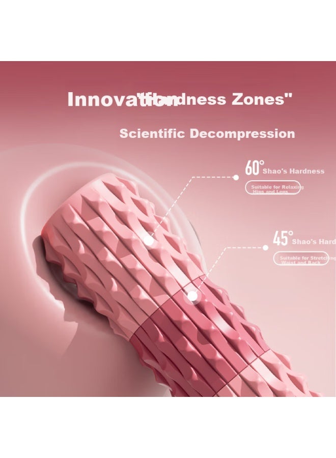 Keep Foam Roller With Spiky Ball For Leg Muscles Relaxation Professional Fitness Yoga Massage Roller Set Danxia Red - Image 4