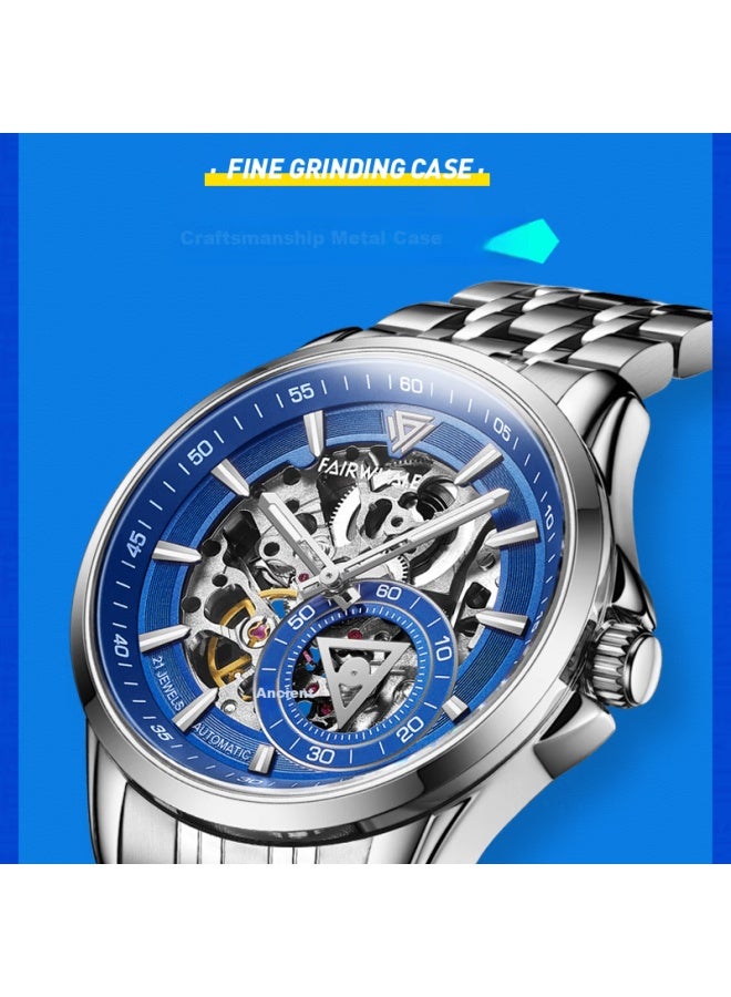 Mark Fairwhale Men's Skeleton Luminous Fully Automatic Mechanical Watch With Tourbillon, Birthday Gift For Boyfriend, Model 6350 - Image 2