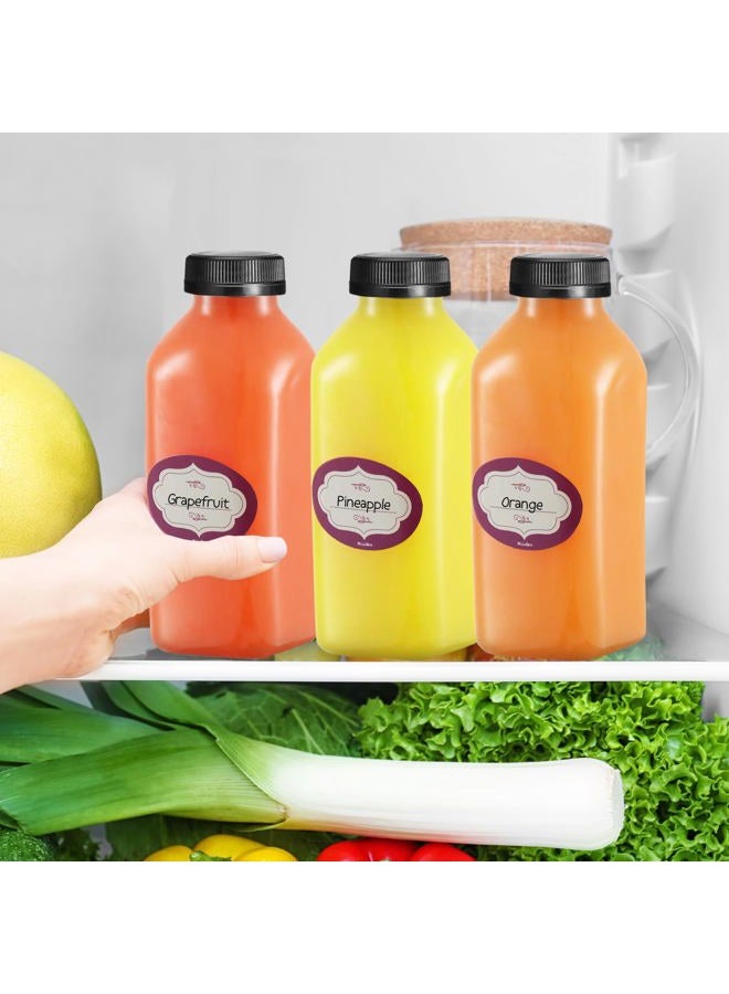 DilaBee Food Grade BPA-free Plastic Juice Bottles with Lids (16oz, Pack of 12) - Image 4