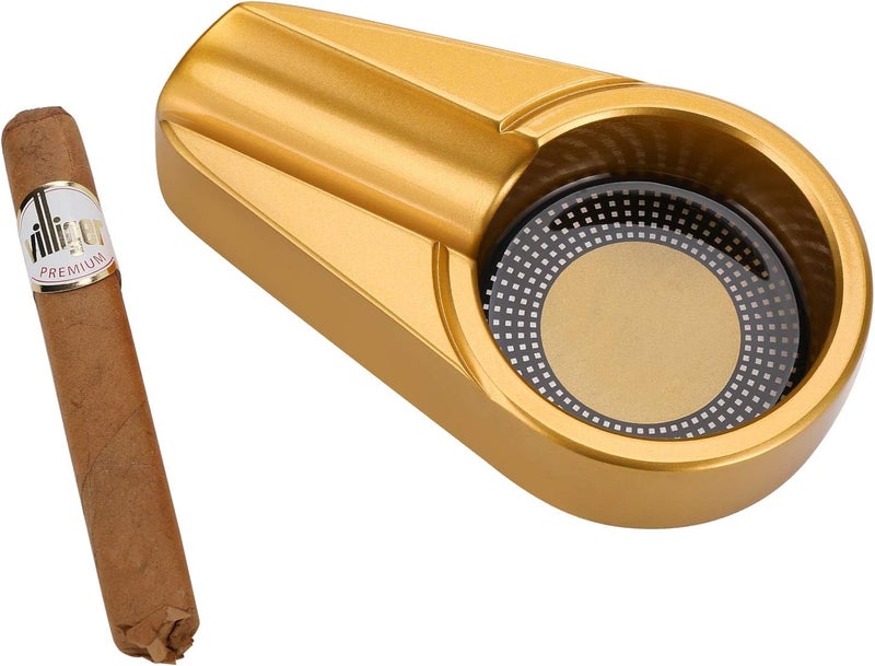 CiTree Cigar Travel Ashtray, Metal (Gold) - Image 3