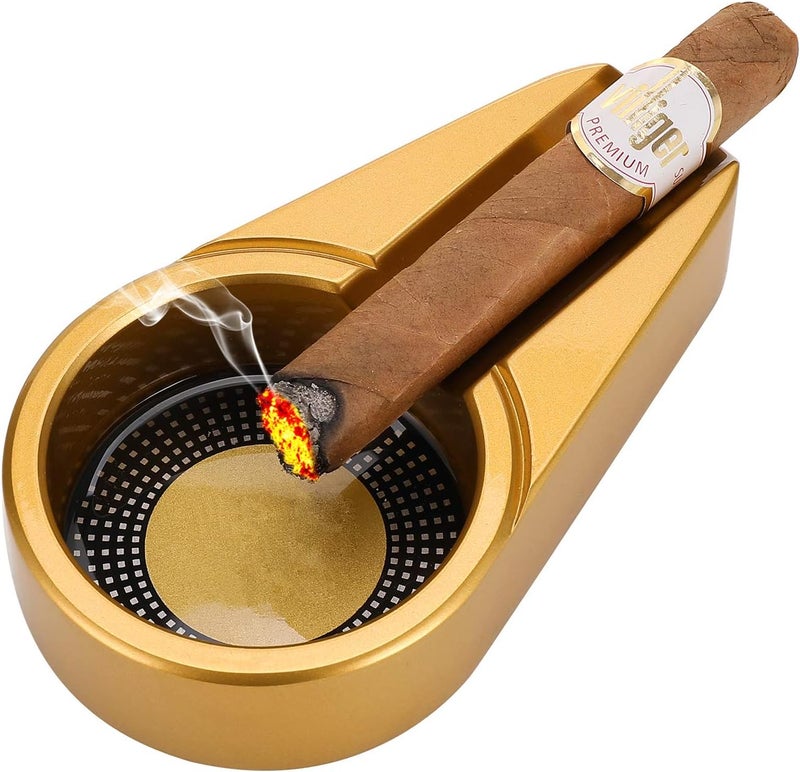 CiTree Cigar Travel Ashtray, Metal (Gold) - Image 2