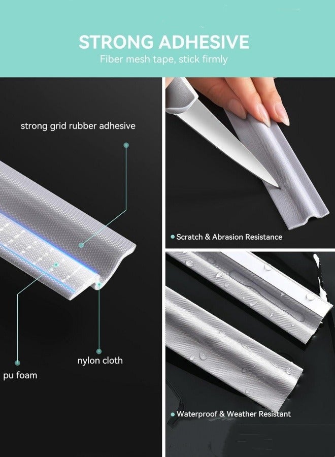 Optico 1/2/3Pcs 4m Window Draft Stopper, Foam Door Seal Strip Self Adhesive Weather Strip Window Weather Stripping Door Seal Strip Door Bottom Sweep Noise Gap Blocker for Window Gap Door Frame (Grey, 79 Inch/6.6ft Long)  - Image 3