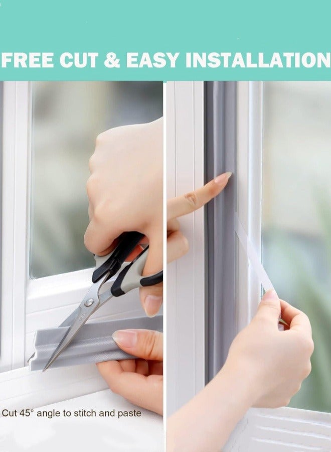 Optico 1/2/3Pcs 4m Window Draft Stopper, Foam Door Seal Strip Self Adhesive Weather Strip Window Weather Stripping Door Seal Strip Door Bottom Sweep Noise Gap Blocker for Window Gap Door Frame (Grey, 79 Inch/6.6ft Long)  - Image 4