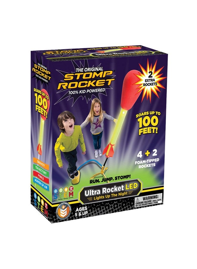 Stomp Rocket Stomp Rocket Ultra LED Rocket Launcher for Kids, 6 LED Foam Tipped Rockets - Fun Backyard & Outdoor Kids Toys Gifts for Boys & Girls - Toy Foam Blaster Set - Multi-Player Adjustable Launch Stand  - Image 1