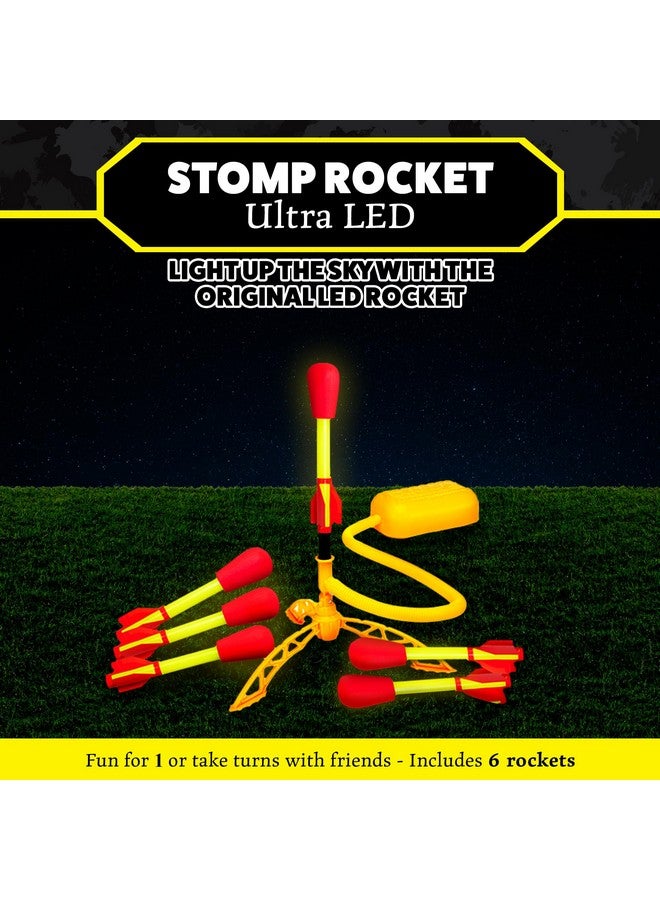 Stomp Rocket Stomp Rocket Ultra LED Rocket Launcher for Kids, 6 LED Foam Tipped Rockets - Fun Backyard & Outdoor Kids Toys Gifts for Boys & Girls - Toy Foam Blaster Set - Multi-Player Adjustable Launch Stand  - Image 2
