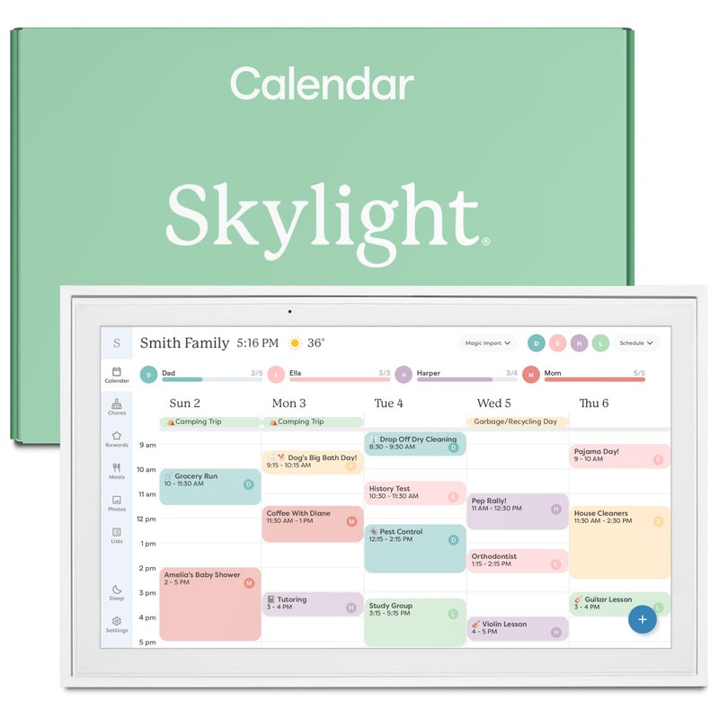 Skylight Calendar: 15 inch Digital Calendar & Chore Chart, Smart Touchscreen Interactive Display for Family Schedules - Wall Mount Included - Image 1