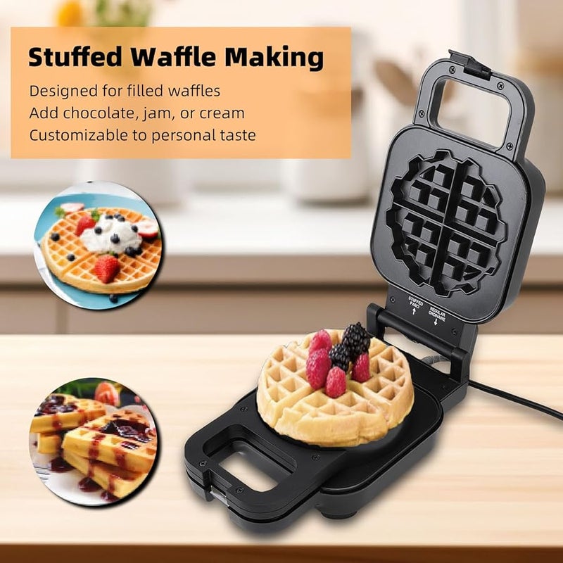 Stuffed Waffle Maker 800W Double Sided Non Stick Fluffy Waffle Iron US Plug 110V - Image 4