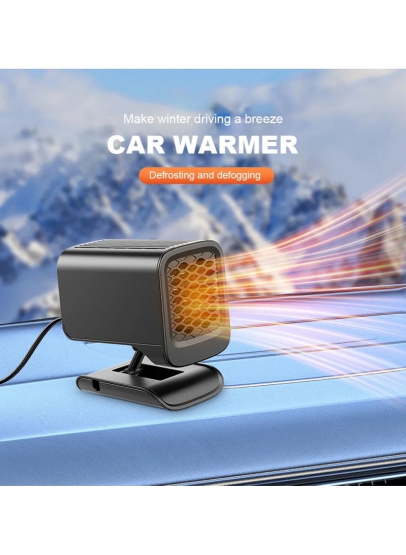 AROAQ 12V Car Electric Heater Fan 120W Heater Fan Combo 360 Rotating Auto Windshield Defroster Defogging Defrosting Heating Fan  - Image 1