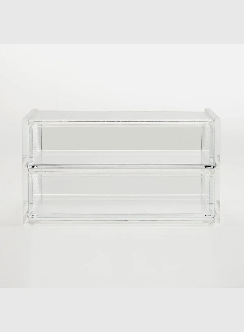 MUJI Clear Two-Drawer Stationery Organizer