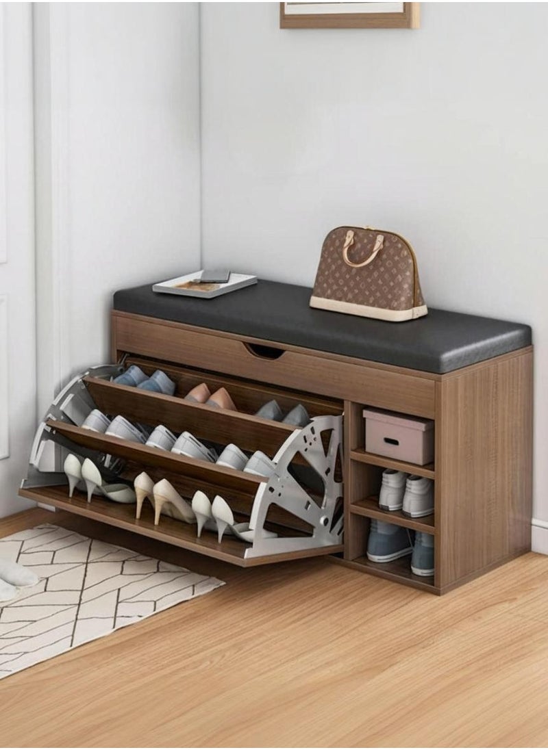 XiuWoo Modern StyleLeather Entryway Shoe Storage Bench Seat Shoe Organizer Shoe Cabinet with Hidden Shoe Rack for Home Entry Bed Room  - Image 1