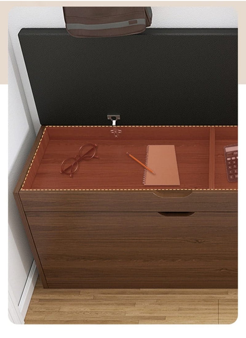 XiuWoo Modern StyleLeather Entryway Shoe Storage Bench Seat Shoe Organizer Shoe Cabinet with Hidden Shoe Rack for Home Entry Bed Room  - Image 3