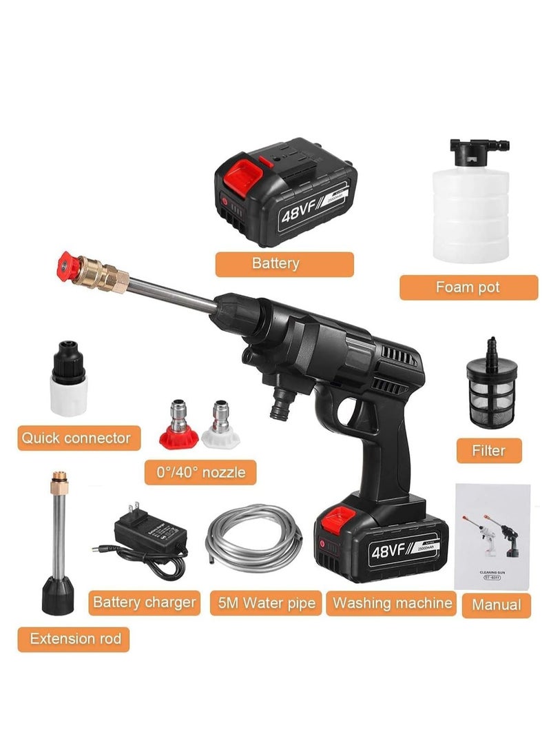 48V 25000mAh 30Bar Cordless High Pressure Car Washer with Nozzles Water Gun Set Garden Cleaning Jet Washing Machine - Image 5