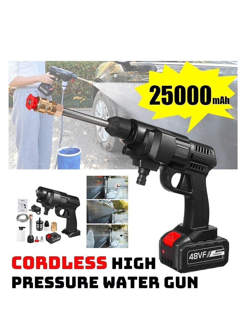 48V 25000mAh 30Bar Cordless High Pressure Car Washer with Nozzles Water Gun Set Garden Cleaning Jet Washing Machine - Image 2