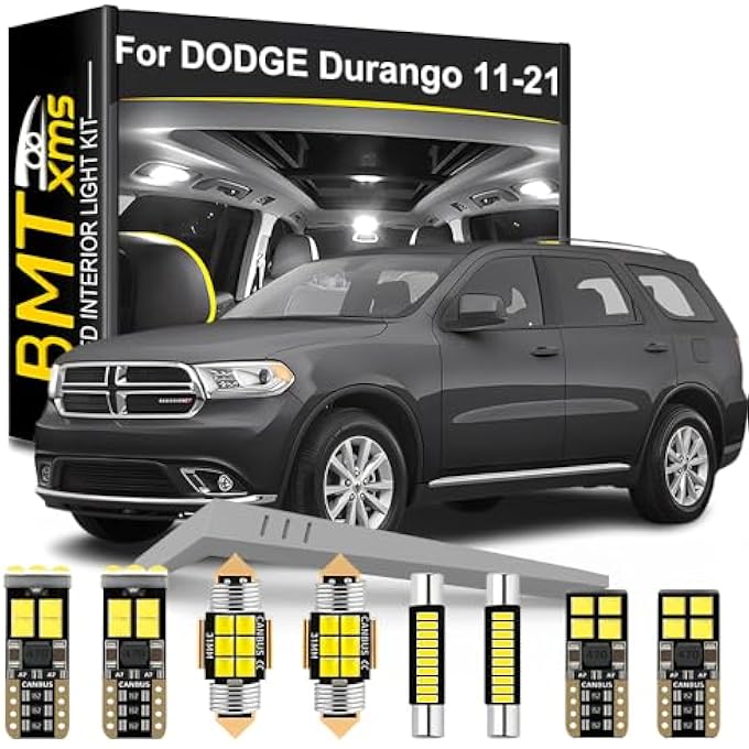 BMT xms 17 Pieces Led Interior Light Kit Replacement For Dodge Durango 20112022 6000K Cool White Bulbs - Image 1