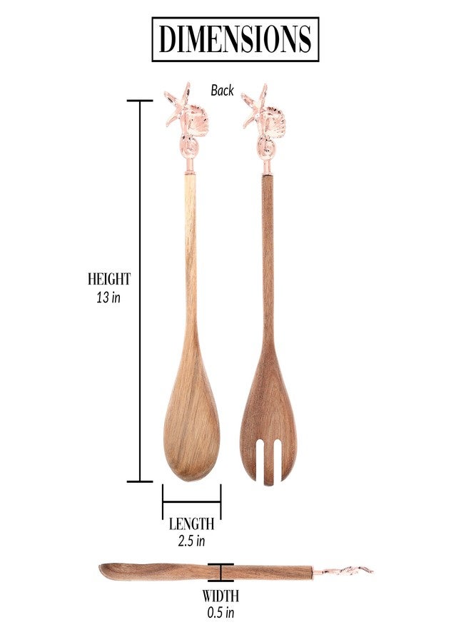 شركة بافيليون جيفت شركة بافيليون للهدايا - شوكة وملعقة على شكل صدفة مقاس 13 بوصة - أدوات تقديم بحرية على شكل قارب وشاطئ وبحيرة - هدية مثالية للمضيفة - Image 3