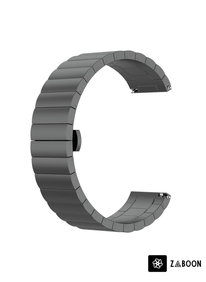 Zaboon Watch Band For Honor Watch GS 3 22mm One-bead Steel Butterfly Buckle (Grey) - Image 2