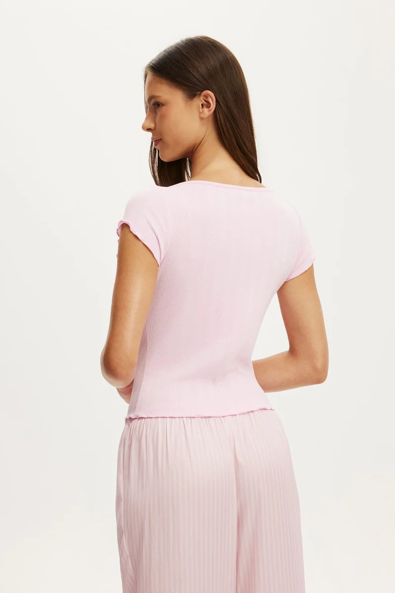 Cotton On  POINTELLE BUTTON UP TEE for Women | Best Price UAE