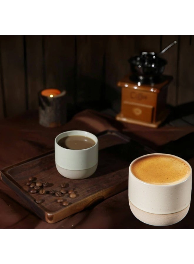 كوبان من السيراميك للقهوة، أكواب فخارية خشنة للماء بسعة 180 مل و230 مل، أكواب شاي من الفخار الحجري، مناسبة للإسبريسو - Image 4