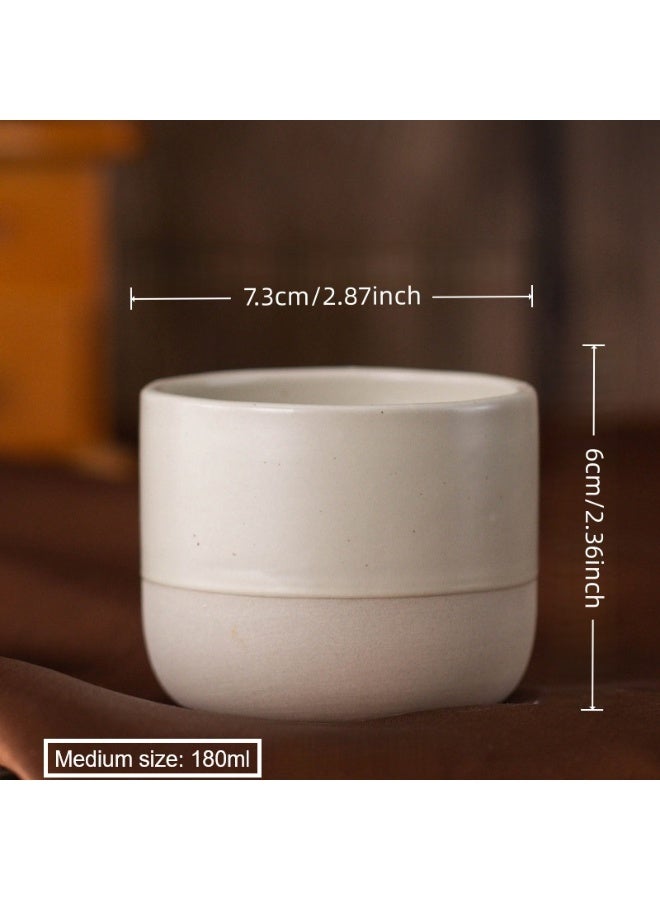 كوبان من السيراميك للقهوة، أكواب فخارية خشنة للماء بسعة 180 مل و230 مل، أكواب شاي من الفخار الحجري، مناسبة للإسبريسو - Image 3